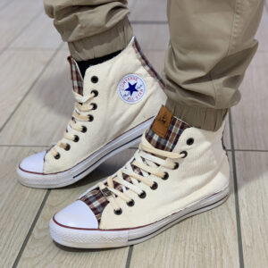 Converse Personalizzate Mille Righe Panna