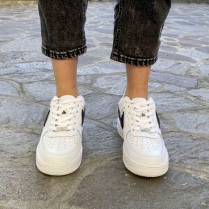 Nike Air Force One Custom Doppio Swoosh Glitter Nero e Viola