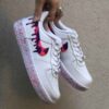 Nike Air Force One Custom Kids Swoosh e Sporcatura Viola e Fucsia Fluo