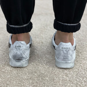 Diadora Personalizzate Game Logo Marrone Perlato, Borchie e Sporcatura Vintage