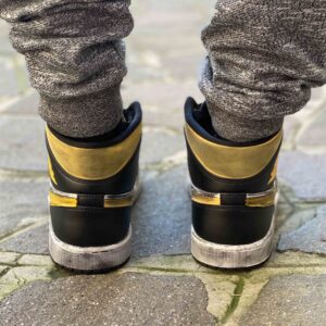 Nike Jordan 1 Custom Délavé Swoosh e Inserti Squamato Giallo