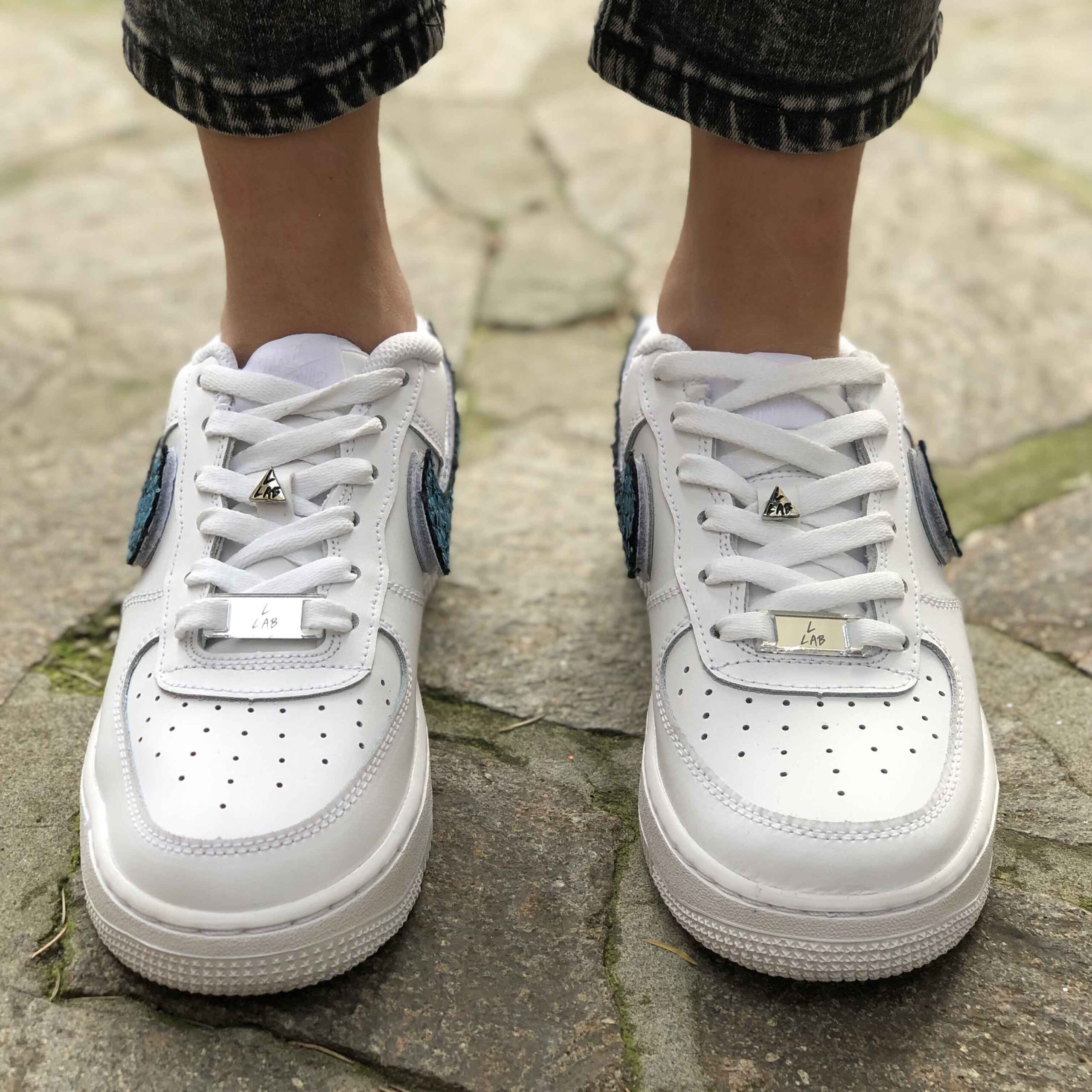 Nike Air Force One Custom Squamato Acqua Marina
