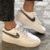 Nike Air Force One Custom Swoosh Glitter Squamato e Lacci Glitter Argento