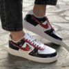 Nike Air Force One Custom Cartoon Dipinte A Mano Nero & Rosso - Vol 2