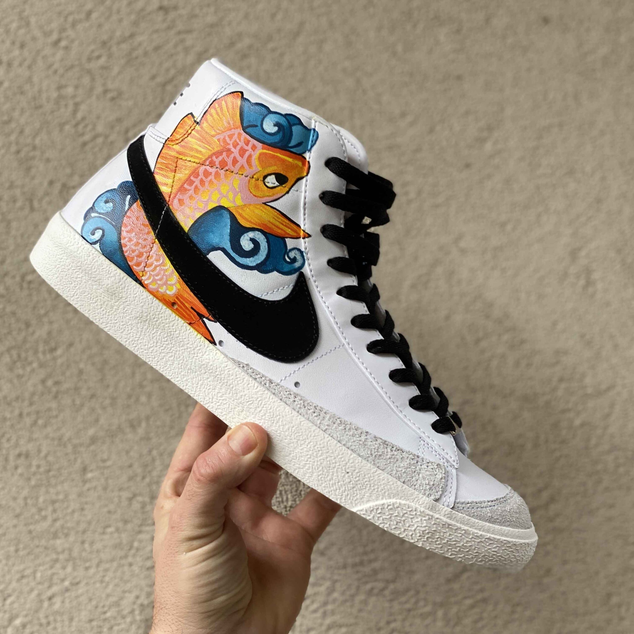 Nike Blazer Customized Dipinte a Mano Carpa Koi