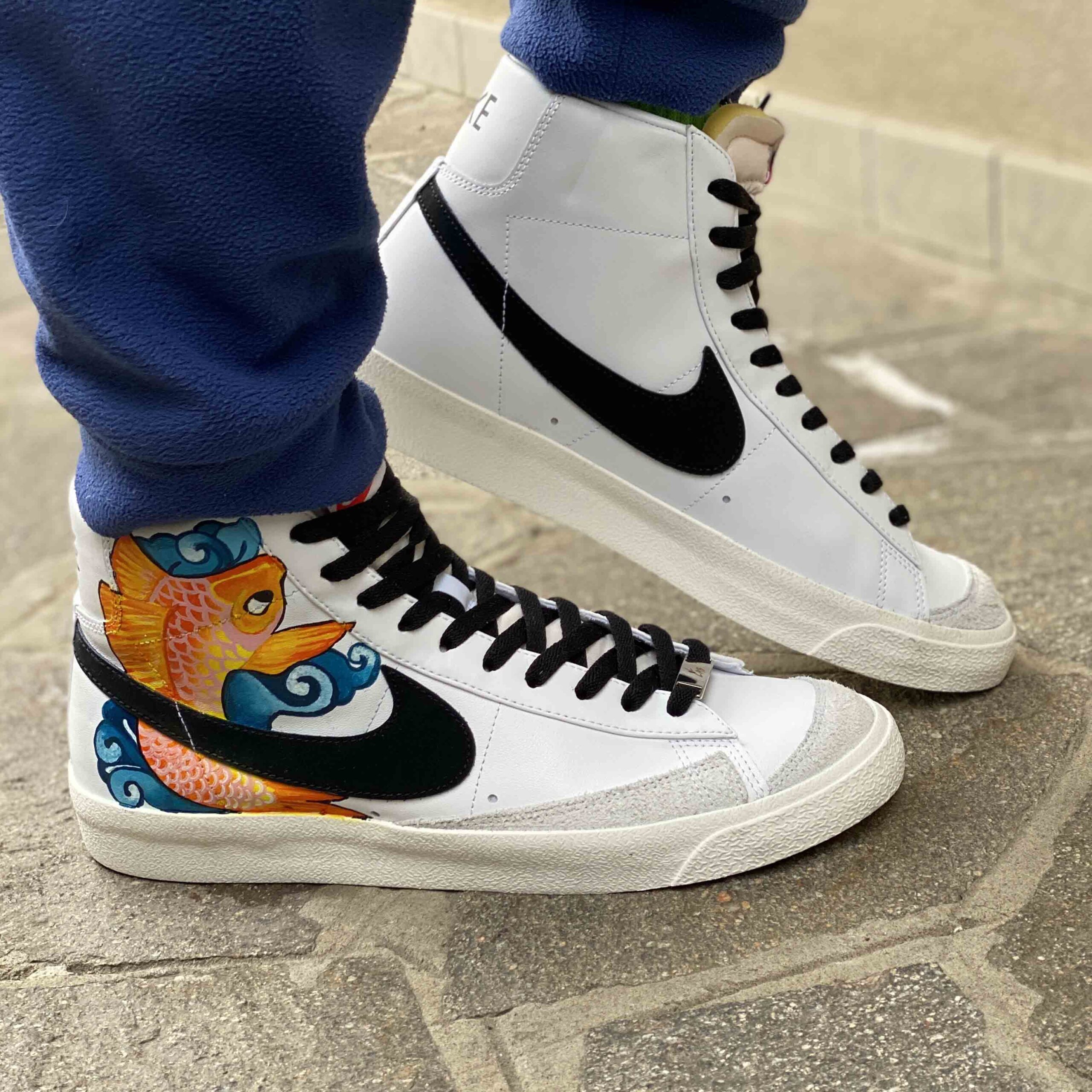 Nike Blazer Customized Dipinte a Mano Carpa Koi