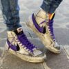 Nike Blazer Customized Borchie, Doppio Swoosh Nero e Viola e Sporcatura Vintage
