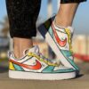 Nike Court Vision Custom Cartoon Dipinte A Mano Giallo, Arancio & Azzurro Vol.2