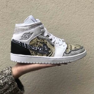 Nike Jordan 1 Custom Delavè Bandana Nera e Gialla