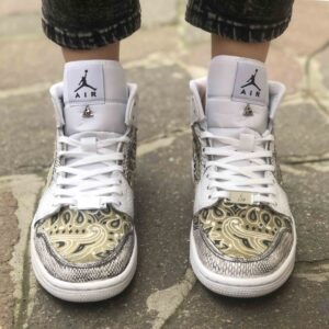 Nike Jordan 1 Custom Delavè Bandana Nera e Gialla