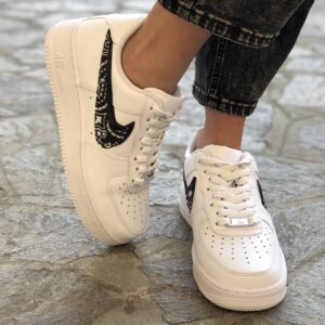 Nike Air Force One Custom Doppio Swoosh Bandana Nera