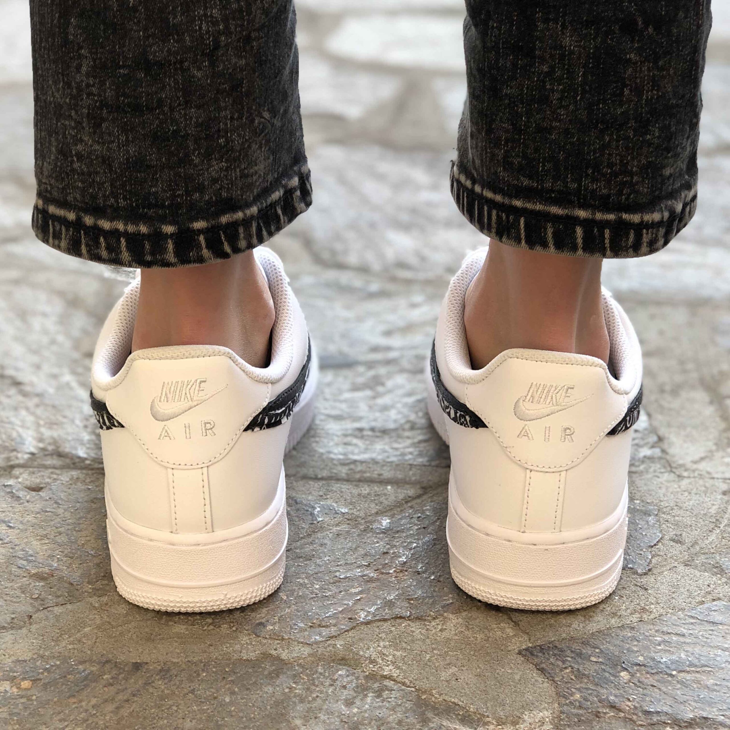 Nike Air Force One Custom Doppio Swoosh Bandana Nera