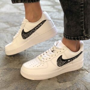 Nike Air Force One Custom Doppio Swoosh Bandana Nera