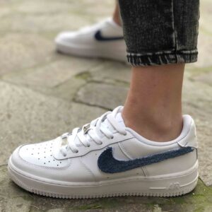 Nike Air Force One Custom Swoosh Jeans Denim