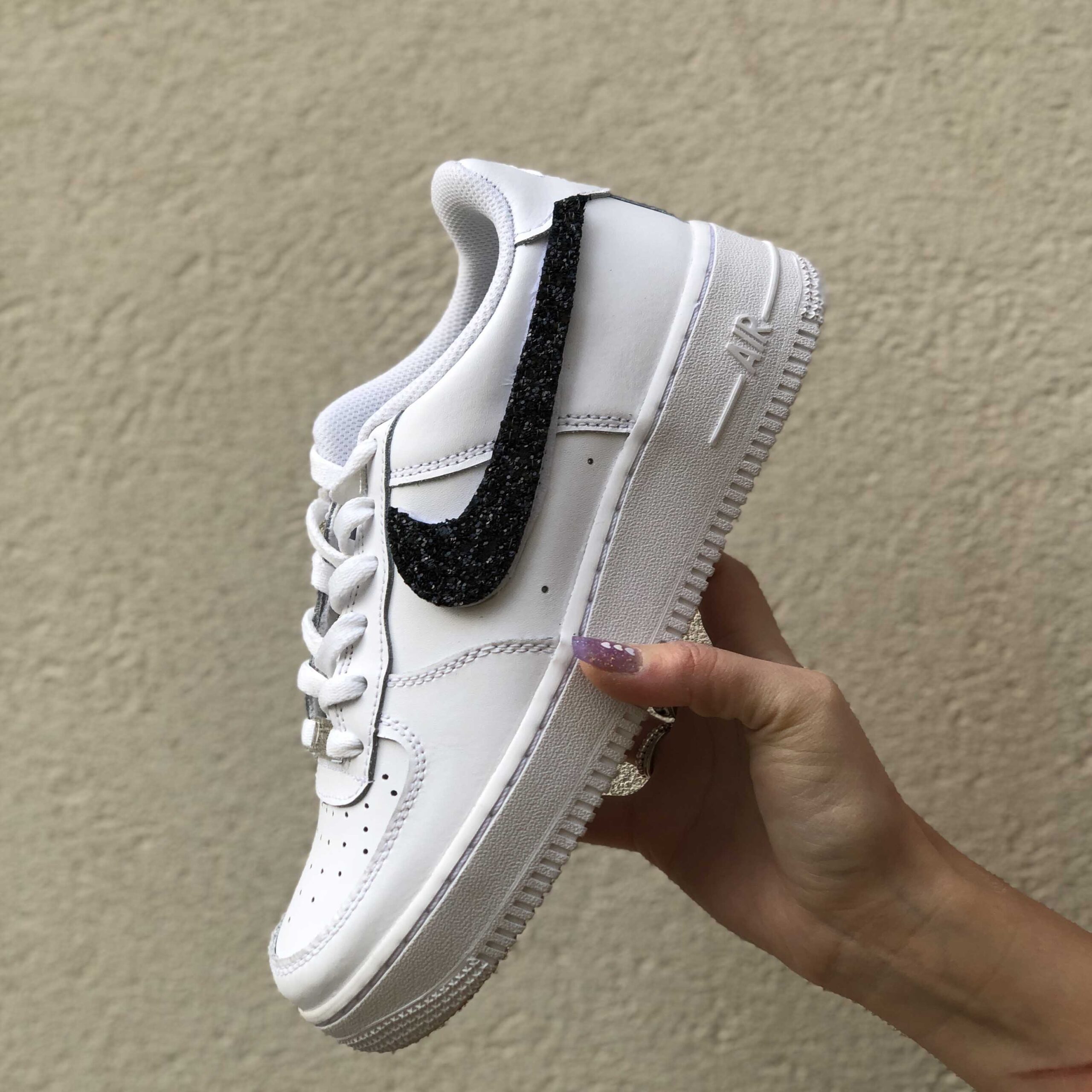 Nike Air Force One Custom Glitter Nero
