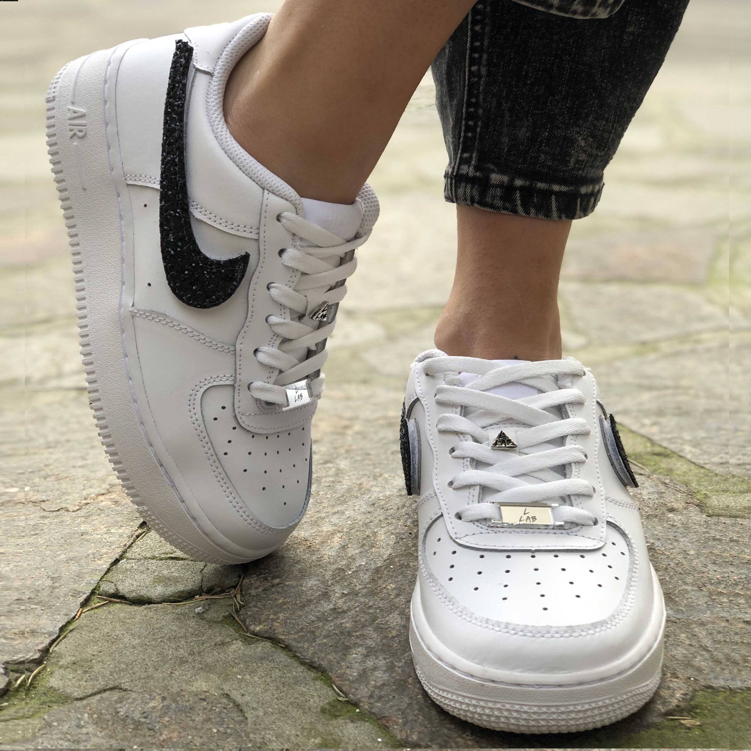 Nike Air Force One Custom Glitter Nero