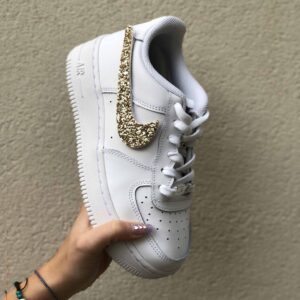 Nike Air Force One Custom Glitter Oro