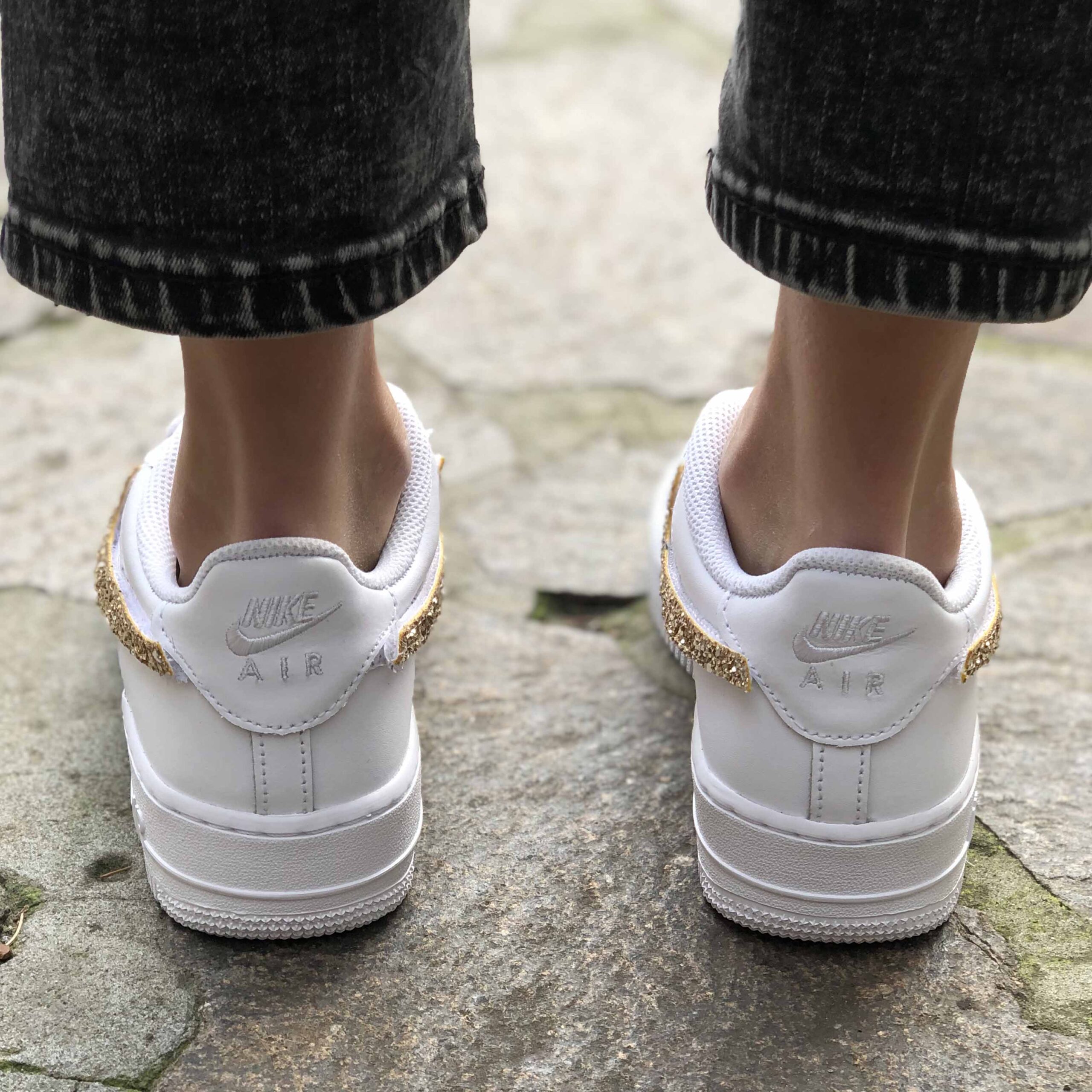 Nike Air Force One Custom Glitter Oro
