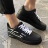 Nike Air Force One Custom Swoosh Con Graffio & Lacci Bianchi