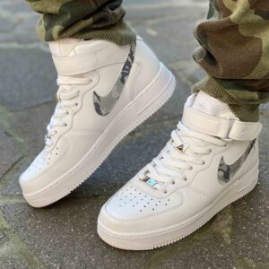 Nike Air Force One Custom Mid Swoosh Light Camouflage