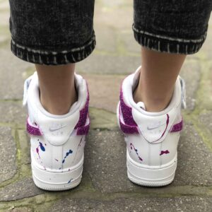 Nike Air Force One Custom MID Fucsia e Blu con Swoosh Intercambiabili