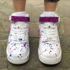 Nike Air Force One Custom MID Fucsia e Blu con Swoosh Intercambiabili