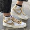 Nike Blazer Customized Swoosh Glitter, Catene, Borchie Oro e Lacci Raso