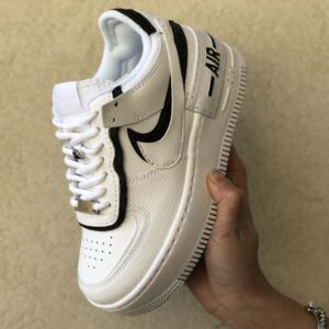 Nike Air Force 1 Shadow Custom Doppio Swoosh Nero Cucito A Mano