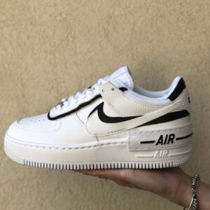 Nike Air Force 1 Shadow Custom Doppio Swoosh Nero Cucito A Mano