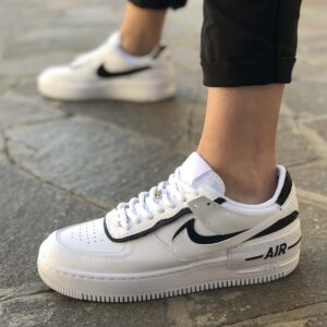Nike Air Force 1 Shadow Custom Doppio Swoosh Nero Cucito A Mano