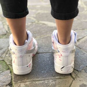Nike Air Force One Custom MID Argento Swoosh Intercambiabili