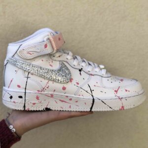 Nike Air Force One Custom MID Argento Swoosh Intercambiabili