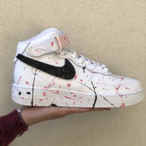 Nike Air Force One Custom MID Nero Swoosh Intercambiabili