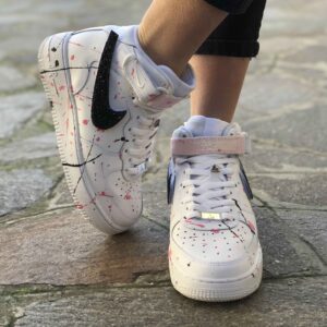 Nike Air Force One Custom MID Nero Swoosh Intercambiabili