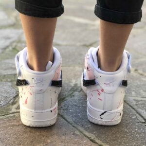 Nike Air Force One Custom MID Nero Swoosh Intercambiabili