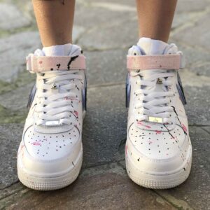 Nike Air Force One Custom MID Nero Swoosh Intercambiabili