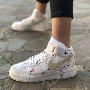 Nike Air Force One Custom MID Oro Swoosh Intercambiabili