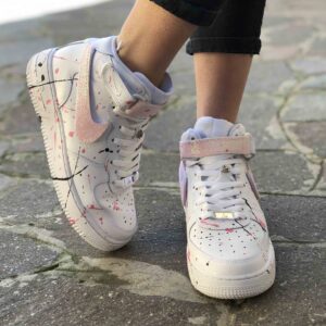 Nike Air Force One Custom MID Rosa Swoosh Intercambiabili