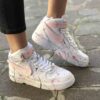 Nike Air Force One Custom MID Rosa Swoosh Intercambiabili