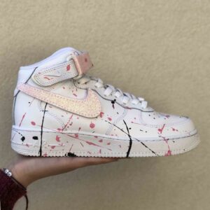 Nike Air Force One Custom MID Rosa Swoosh Intercambiabili