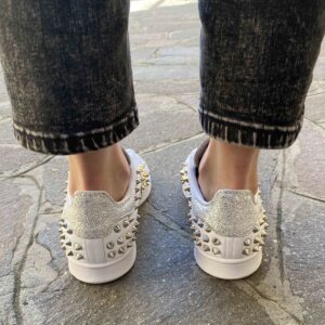 Adidas Stan Smith Personalizzate Borchie Argento Oro con inserti Argento