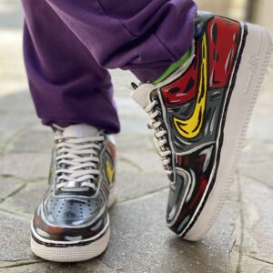 Nike Air Force One Custom Cartoon Dipinte A Mano Multicolor Dark