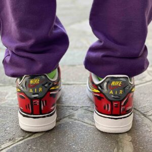 Nike Air Force One Custom Cartoon Dipinte A Mano Multicolor Dark