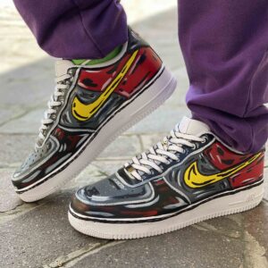 Nike Air Force One Custom Cartoon Dipinte A Mano Multicolor Dark