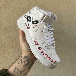 Nike Air Force One Custom Mid Custom Dipinte A Mano Why So Serious