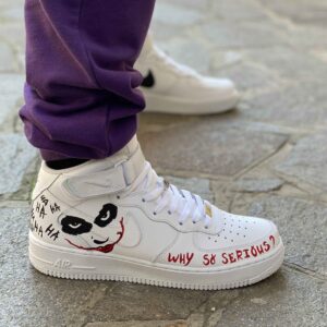 Nike Air Force One Custom Mid Custom Dipinte A Mano Why So Serious