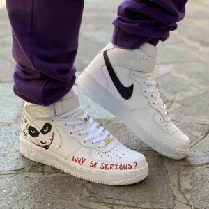 Nike Air Force One Custom Mid Custom Dipinte A Mano Why So Serious