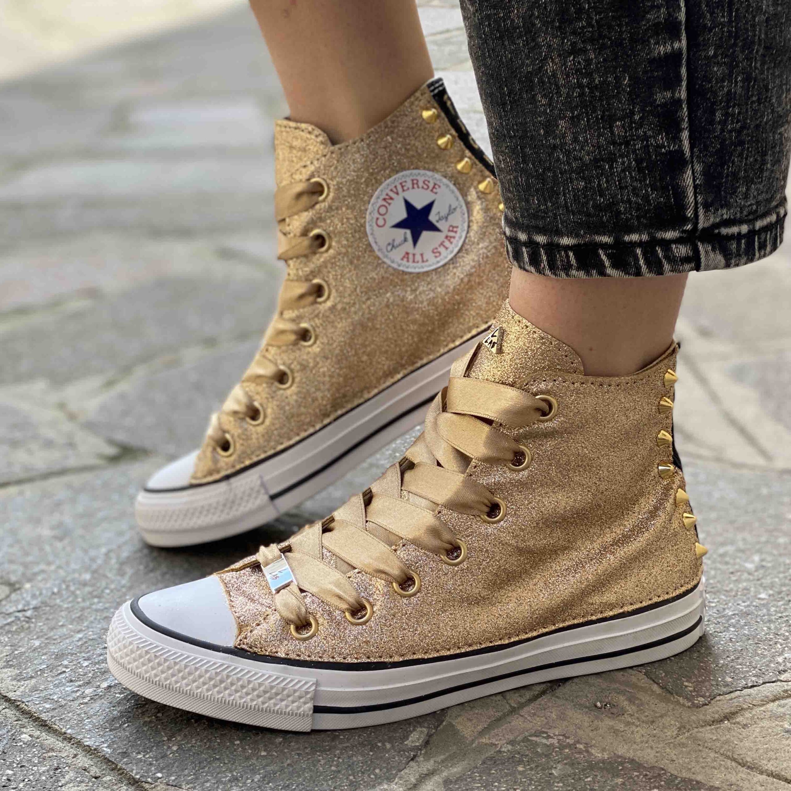 Masacre Ya que jugador Converse All Star Custom Glitter Degrade Oro 2 | LLab scarpe Custom