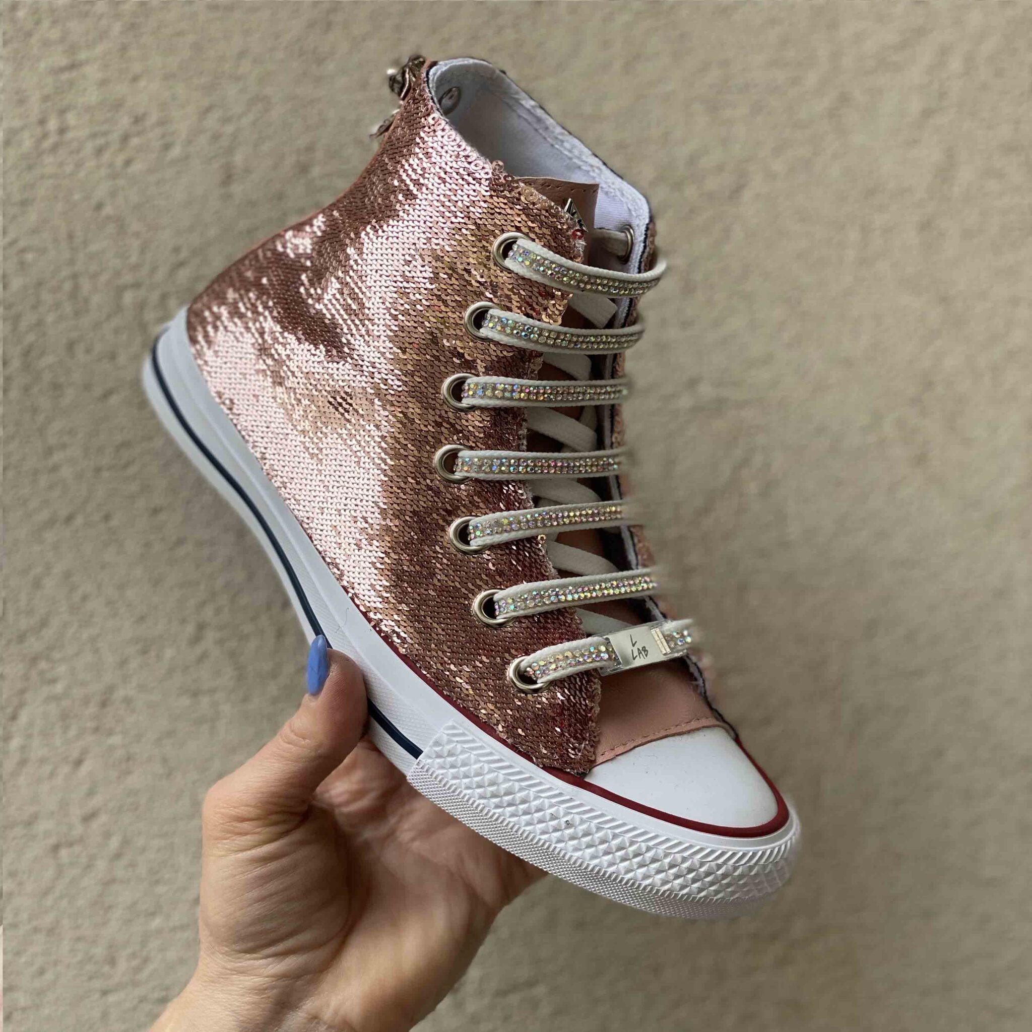 converse paillette rose