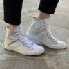 Converse All Star Personalizzate Total Glitter Argento con Fiocco